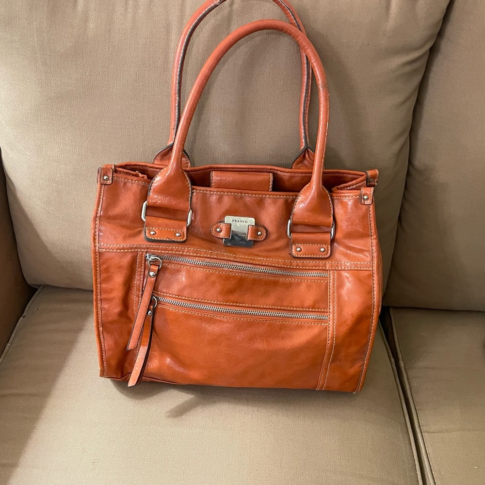 Franco Sarto Orange Leather Handbag